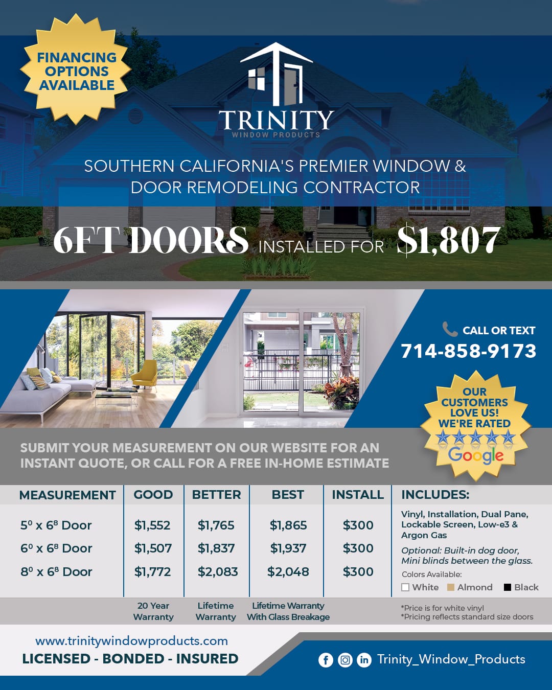PROMOTIONS - Trinity Window Products